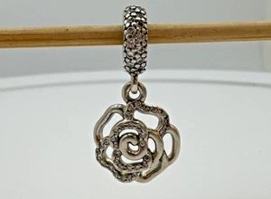 Pandora Moments Schimmernde Rose Pave Sterlingsilber Dangle Charm - Bild 1 von 5