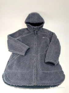 LL Bean Mountain Pile Sherpa Fleece Coat Jacket Women's XLP XL Petite Gray - Picture 1 of 8