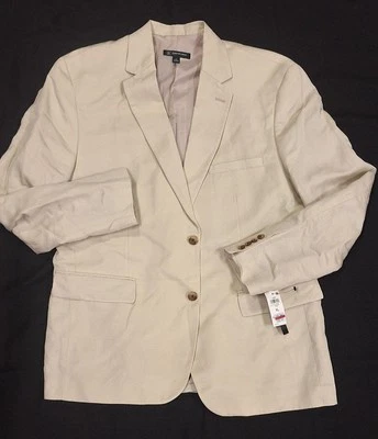 Blazer para hombre INC International Concepts calce ajustado L lino grano tostado Foto 1 de 4