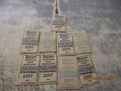 9 Nuevo Reloj Bolsillo Waltham 18s 1870 2207 Resortes Principales Relojero Piezas Foto 1 de 4