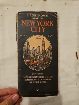 Hagstrom's Map of New York City  1938  Edition House Number, Subways, Street Car - Image 1 of 4