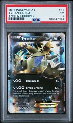 2015 Pokemon XY Ancient Origins Tyranitar EX 42/98 #42 PSA 7 - Image 1 of 2