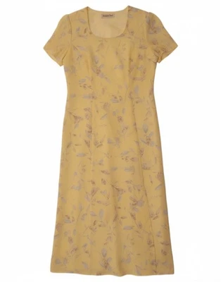 Jacques Vert Damen Maxikleid UK 14 Medium gelb geblümt DY43 - Bild 1 von 4