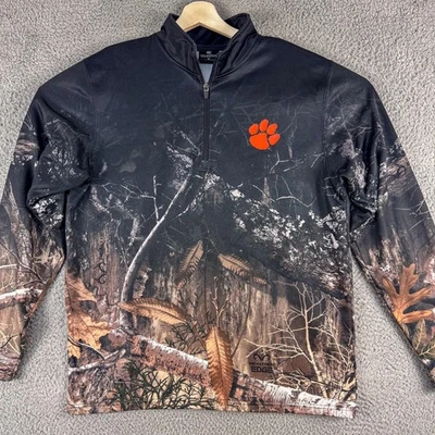 Pullover Clemson Tigers Para Hombres Medio Camuflaje Borde Realtree Media Cremallera Coliseo Foto 1 de 4
