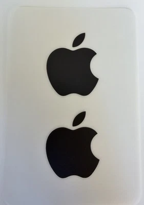 Genuine APPLE MacBook Pro - Sheet of 2 x Black Apple Logo Stickers/Window Decals - Image 1 of 3