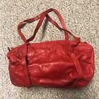 Brio! Red Leather Small Duffel Bag Shoulder Top
