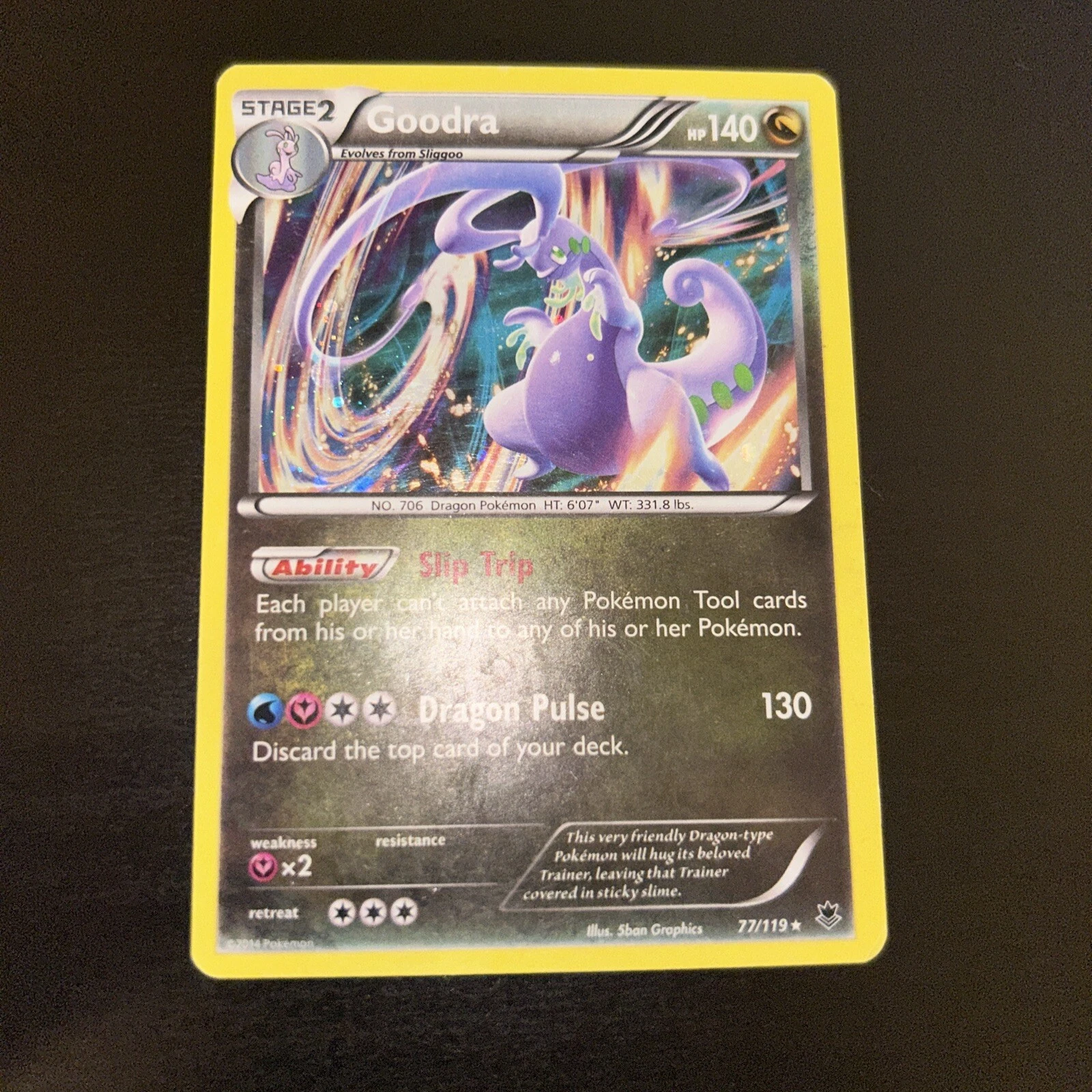 Goodra 77/119 Cosmos Holo Rare 2014 Pokémon Card XY Phantom Forces MP