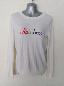 Ladies Boden Ivory & Multicoloured Estella Rainbow Jumper Small - Barely Used - Picture 1 of 5