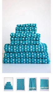 4 toallas de mano turcas Michele Keeler Seaglass NUEVAS 36”x 19” precio de venta sugerido por el fabricante 45 USD cada una - Imagen 1 de 9