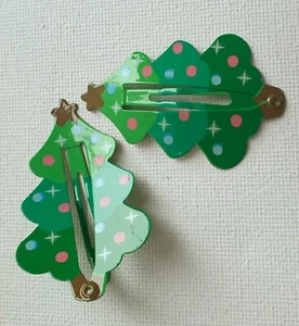 NEU Weihnachtsbaumfigur 5cm Haarspangen Griffe Rutschen Neuheit rot Mode - Bild 1 von 2