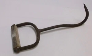 DE COLECCIÓN RARO ANTIGUO GANCHO DE FIANZA DE HENO MANGO EN U DE MADERA, BONITA EXHIBICIÓN - Imagen 1 de 7