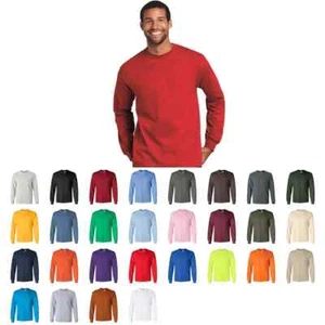 Gildan 2400 Ultra Cotton Crewneck Long Sleeve T-Shirt Unisex Sizes S-4XL *NEW* - Picture 1 of 10