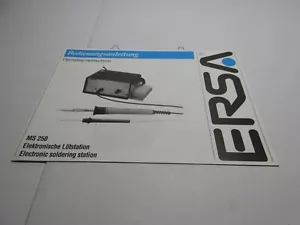Ersa MS 250 Bedienungsanleitung - Picture 1 of 1