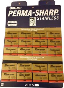 100 Permasharp Stainless DE double edge razor blades