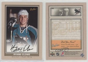 2005-06 Upper Deck Bee Hive Beige Ryane Clowe #139 Rookie RC