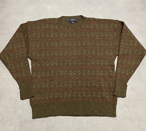 Kenneth Gordon Sweater Mens XL Extra Large Brown Red Wool Grandpa VTG 90s Y2K