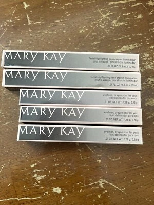 Mary Kay Facial Highlighting Pen Lot Of 2 And Eyeliner Lot Of 3 - Image 1 of 3