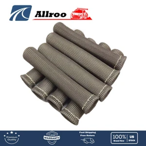 1200° GRAY SPARK PLUG WIRE BOOTS HEAT SHIELD PROTECTOR SLEEVE SBC BBC 350 X8 - Picture 1 of 6