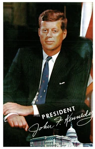 John F. Kennedy 35th President United States c.1960's Vintage Chrome Postcard - Picture 1 of 3