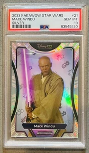 2023 Kakawow Phantom Disney 100 Attack the Clones #21 Mace Windu Silver PSA 10 - Picture 1 of 2
