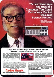 1982 Isaac Asimov & Radio Shack TRS-80 Computer *DECORATIVE REPLICA METAL SIGN* - Picture 1 of 1
