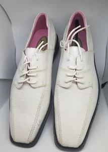 NEW Men's Dress Shoes HUGO VITELLI, white gator Square toe size 11 - Picture 1 of 2