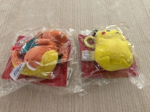 Vintage  Pokemon Plush Charizard & Pikachu  Backpack Clip On 2000 Nintendo NEW ! Cover