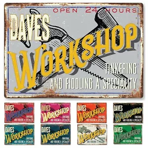 Workshop Signs Personalised Metal Man Cave Garage Shed Gift Idea - Picture 1 of 10