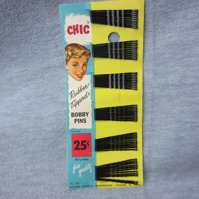 Vintage Advertising CHIC Rubber Tipped Bobby Pins .25¢ Gaylord Chicago Ill - Image 1 of 4