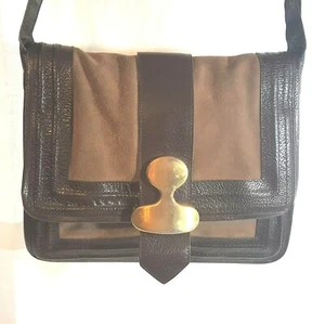 70er Jahre Designer Holt Renfrew Frankreich Wildleder Cabrio Umhängetasche Vintage - Bild 1 von 6