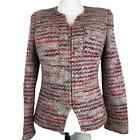 Rena Lange Womens Wool Blazer Jacket. Size 36. Gray / Red. Lined. Vintage