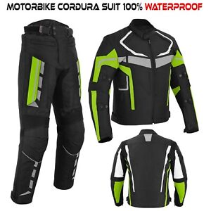 Motorcycle Race Suit Cordura Waterproof Motorbike Riding Jacket Trouser Armoured