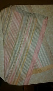 PINK GOLD TANGERINE GRAY STRIPED MULTI COLOR SCARF 31X31 - Picture 1 of 1