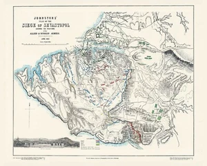 1855 Map of Sevastopol Crimea Ukraine - Picture 1 of 4