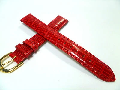 15mm RED WATCH STRAP BRACELET TEJU LOOK WATCH BAND LEATHER 1563 - Image 1 of 2