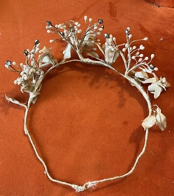 Ancienne Couronne De Mariée 1920 Soie Cire Antique Silk Wax Bridal Crown - Photo 1/4