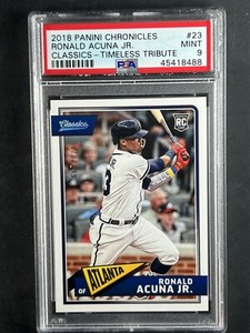 RONALD ACUNA JR. 2018 CHRONICLES CLASSICS TIMELESS TRIBUTE /199 Rc PSA 9💎
