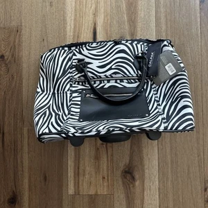 CALPAK Zanny Carry On Bag Zebra Animal Print Rolling Tote Collection NWT - Picture 1 of 11