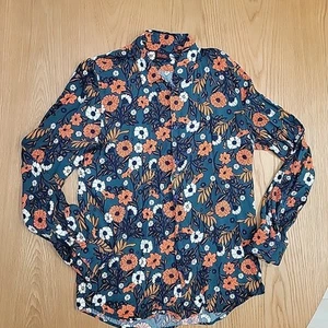 Devil's Advocate Mens Shirt Button Down Floral Print Size Medium 100% Viscose - Picture 1 of 8