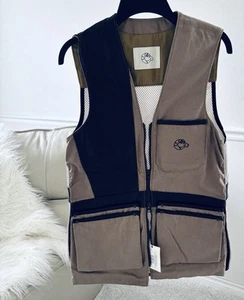 Griffin & Howe Warm Weather RH Shooting Vest Leather Trim NWT S Made In UK $259 - Picture 1 of 8