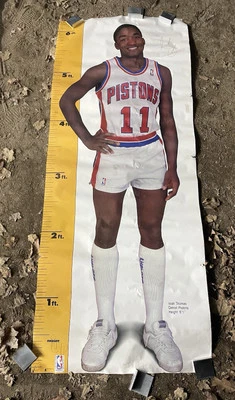 RARE ISIAH THOMAS PISTONS NBA 1987 VINTAGE ORIGINAL MEASURE UP POSTER - Image 1 of 4