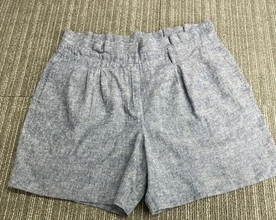 Boden Shorts Womens 6 Blue Chambray Chinos Linen Cotton Blend - Image 1 of 4