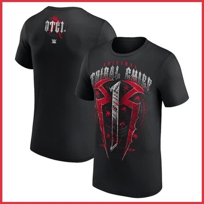 ¡OFERTA!!! - Camiseta Roman Reigns OTC1 Tribal Chief Negra Reimpresión Gildan. Foto 1 de 4
