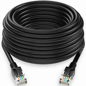 Cat5e External Ethernet Cable RJ45 Black 100% Copper Patch lead CCTV POE lot - Picture 1 of 1
