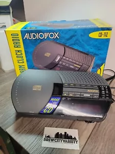 Audiovox Alarm Clock Digital Radio Black CD-112 AM/FM Display Cord wake to cd - Picture 1 of 6