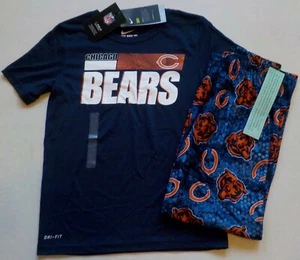 CHICAGO BEARS YOUTH PAJAMAS LOUNGE PANTS SHIRT SET S M L XL BOYS NWT POLYESTER - Picture 1 of 3