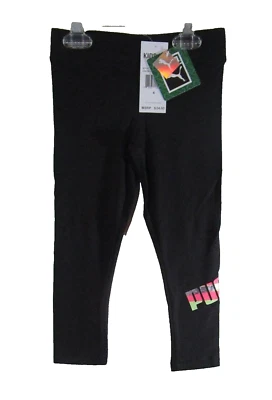 NUEVO CON ETIQUETAS Puma Niñas Pequeñas Niños Leggings Pantalones 4 Negro Precio de venta sugerido por el fabricante $24 Foto 1 de 2
