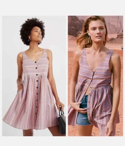 Madewell Blogger Favorite U-Ausschnitt Tank Kleid in Regenbogen Streifen Medium - Bild 1 von 13