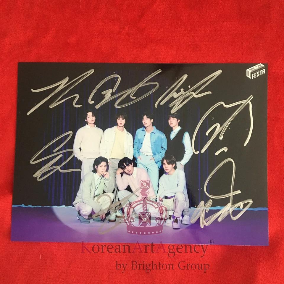 KOREAN ART AGENCY LTD BTS Autograph Group Fotos Jimin JHope RM Jin Suga Jungkook V 7inches