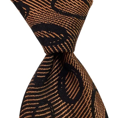 Corbata BURDI Chicago Para Hombre 100% Seda Diseñador ITALIA Geométrica Naranja/Negro Usada en Excelente Condición Foto 1 de 3